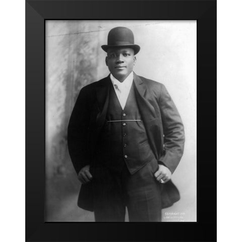Jack Johnson the first African American world heavyweight champion boxer Black Modern Wood Framed Art Print by U.S. Archives