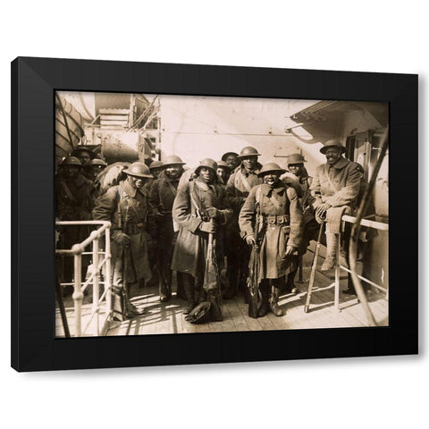 WWI Famous Colored Regiment Arrives Home on the France Black Modern Wood Framed Art Print with Double Matting by U.S. Archives