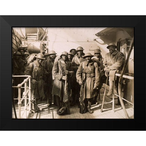 WWI Famous Colored Regiment Arrives Home on the France Black Modern Wood Framed Art Print by U.S. Archives