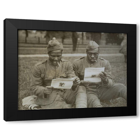 WWI A sunny afternoon in Hyde Park-London-with London Bulletin of the American Red Cross for company Black Modern Wood Framed Art Print with Double Matting by U.S. Archives
