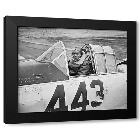 WWII 1st Lt. Lee Rayford 99th Fighter Squadron Black Modern Wood Framed Art Print with Double Matting by U.S. Archives