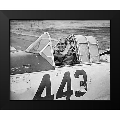 WWII 1st Lt. Lee Rayford 99th Fighter Squadron Black Modern Wood Framed Art Print by U.S. Archives