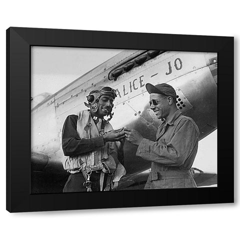 WWII Capt. Wendell O. Pruitt of the 15th Air Force Black Modern Wood Framed Art Print with Double Matting by U.S. Archives