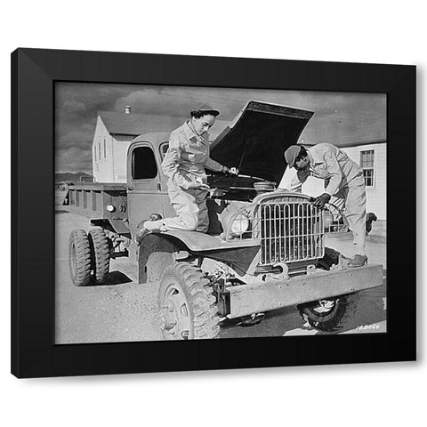 WWII Auxiliaries Ruth Wade and Lucille Mayo Black Modern Wood Framed Art Print by U.S. Archives