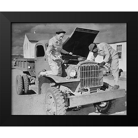WWII Auxiliaries Ruth Wade and Lucille Mayo Black Modern Wood Framed Art Print by U.S. Archives