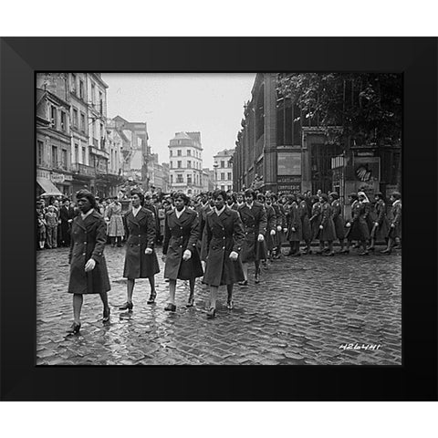 WWII Members of the 6888th Central Postal Directory Battalion Black Modern Wood Framed Art Print by U.S. Archives