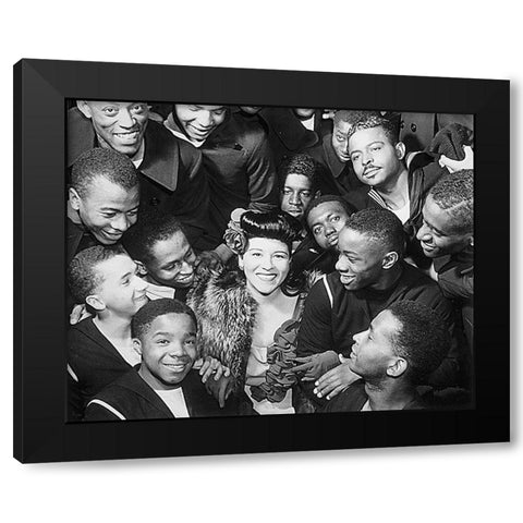 WWII Marva Louis-wife of champion Joe Black Modern Wood Framed Art Print with Double Matting by U.S. Archives
