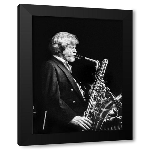 Gerry Mulligan Black Modern Wood Framed Art Print with Double Matting by Gottlieb, William