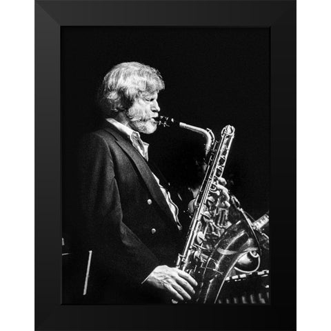 Gerry Mulligan Black Modern Wood Framed Art Print by Gottlieb, William
