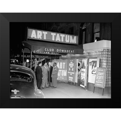 Art Tatum and Phil Moore-Downbeat-New York-N.Y. Black Modern Wood Framed Art Print by Gottlieb, William