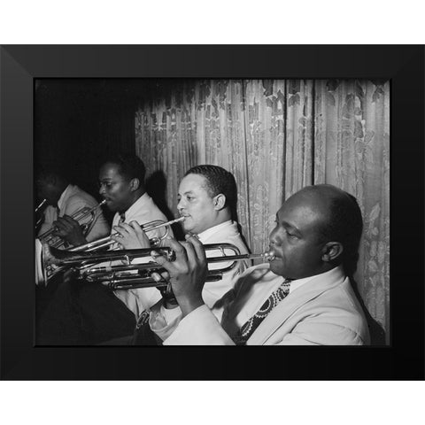 Portrait of Franc Williams-Harold Baker-and Cat Anderson Black Modern Wood Framed Art Print by Gottlieb, William