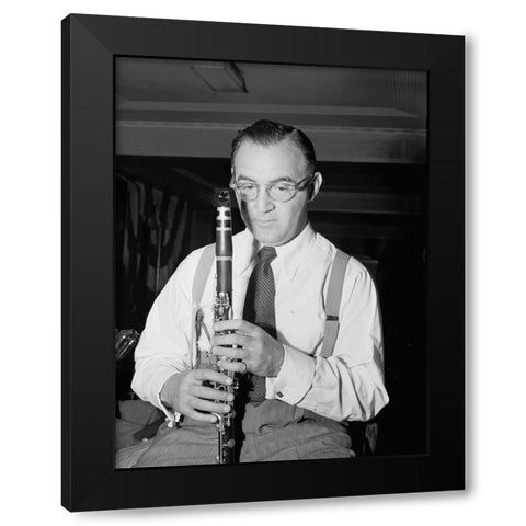 Portrait of Benny Goodman-New York 1946 Black Modern Wood Framed Art Print by Gottlieb, William
