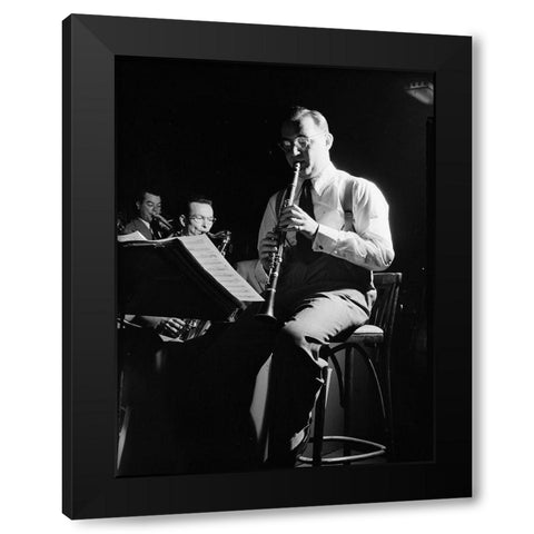 Portrait of Benny Goodman-New York 1947 Black Modern Wood Framed Art Print by Gottlieb, William