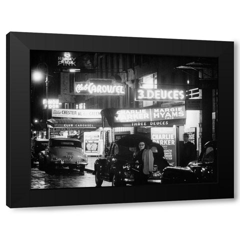 52nd Street-New York City 1948 Black Modern Wood Framed Art Print by Gottlieb, William