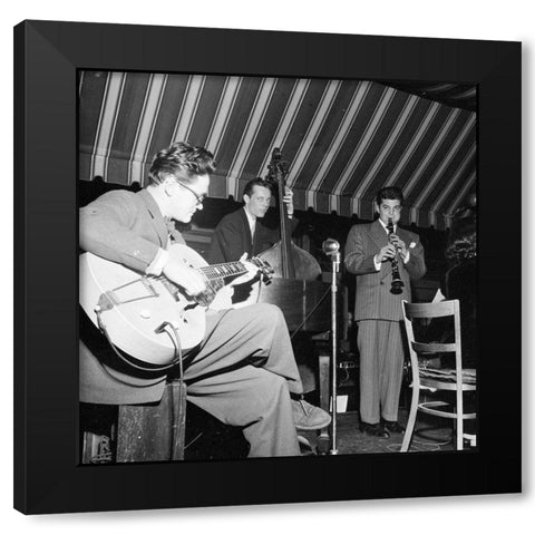Toots Thielemans and Joe Marsala-Hickory House-New York 1947 Black Modern Wood Framed Art Print with Double Matting by Gottlieb, William