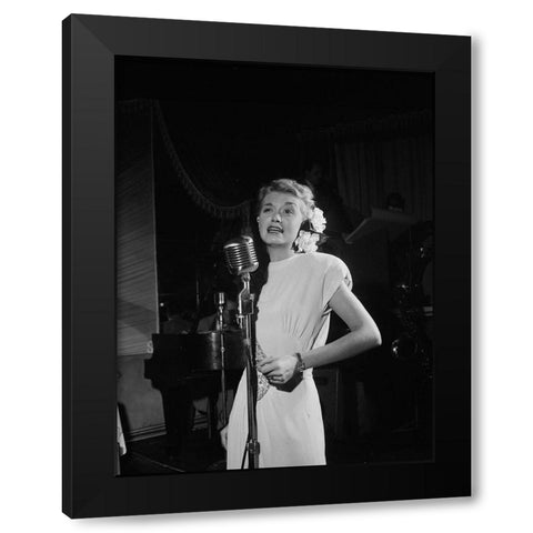 June Christy-Club Troubadour-New York 1947 Black Modern Wood Framed Art Print with Double Matting by Gottlieb, William