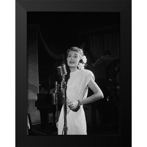 June Christy-Club Troubadour-New York 1947 Black Modern Wood Framed Art Print by Gottlieb, William