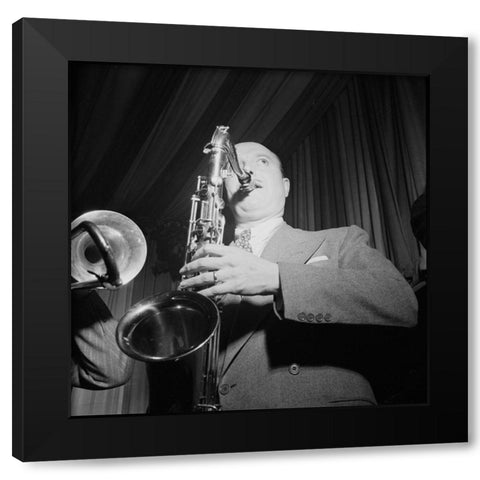 Bud Freeman-Eddie Condons-New York 1947 Black Modern Wood Framed Art Print with Double Matting by Gottlieb, William