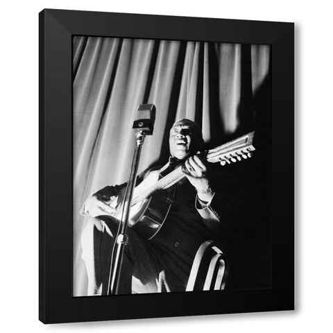 Leadbelly-National Press Club-Washington-D.C. Black Modern Wood Framed Art Print by Gottlieb, William