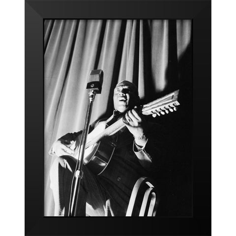 Leadbelly-National Press Club-Washington-D.C. Black Modern Wood Framed Art Print by Gottlieb, William
