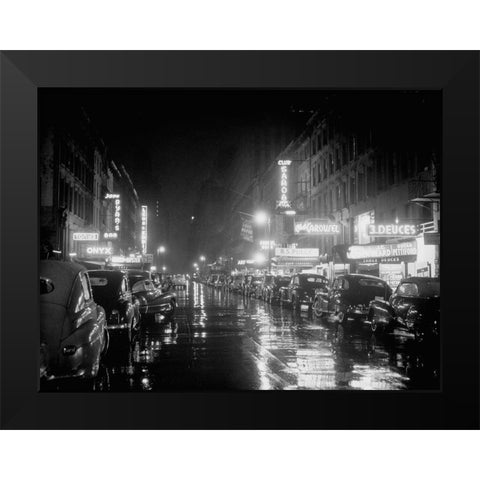 52nd Street-New York 1948 Black Modern Wood Framed Art Print by Gottlieb, William
