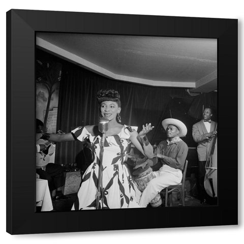 Josephine Premice-Village Vanguard-New York 1947 Black Modern Wood Framed Art Print by Gottlieb, William
