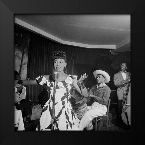 Josephine Premice-Village Vanguard-New York 1947 Black Modern Wood Framed Art Print by Gottlieb, William