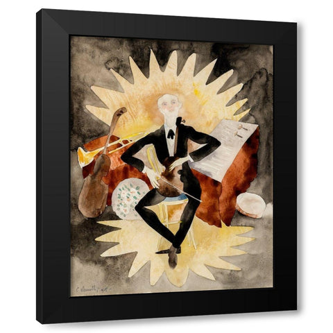 Musician Black Modern Wood Framed Art Print with Double Matting by Demuth, Charles