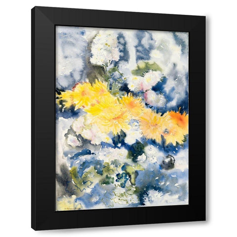 Yellow and Blue Black Modern Wood Framed Art Print with Double Matting by Demuth, Charles