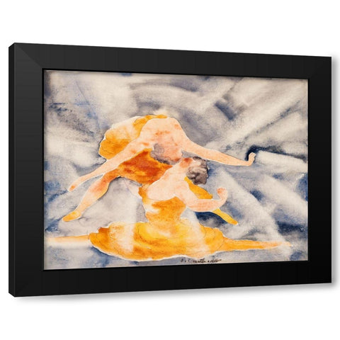 Two Women Acrobats Black Modern Wood Framed Art Print with Double Matting by Demuth, Charles
