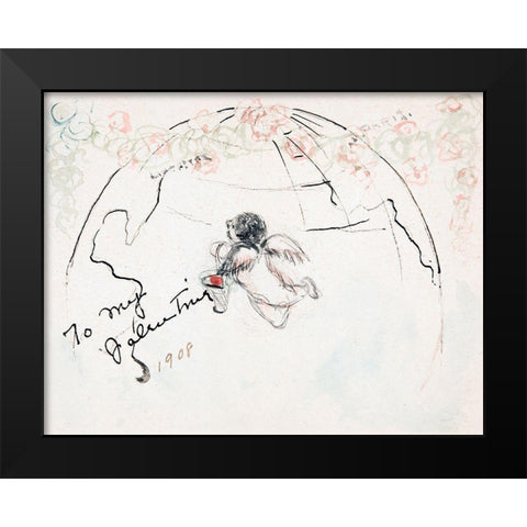 To My Valentine Black Modern Wood Framed Art Print by Demuth, Charles