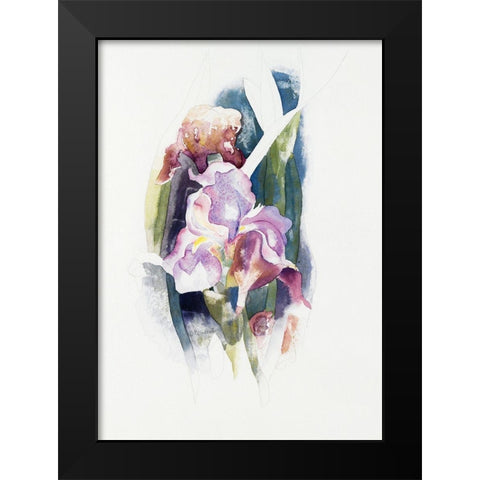 Purple Iris Black Modern Wood Framed Art Print by Demuth, Charles