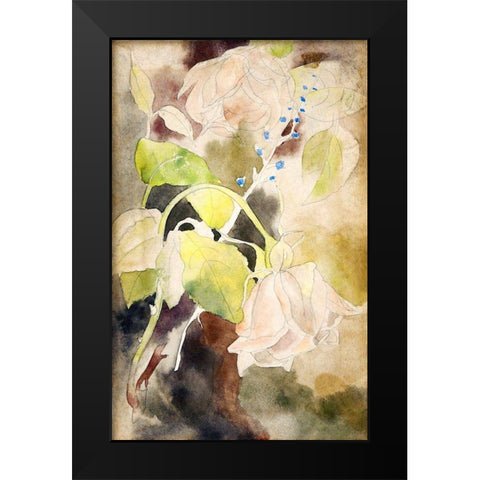 Peachy Rose Black Modern Wood Framed Art Print by Demuth, Charles