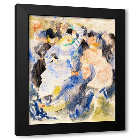 Nana at the Races Black Modern Wood Framed Art Print by Demuth, Charles