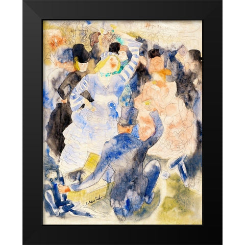 Nana at the Races Black Modern Wood Framed Art Print by Demuth, Charles