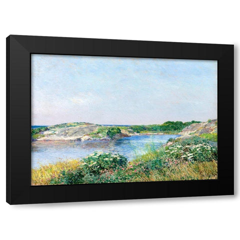 The Little Pond-Appledore Black Modern Wood Framed Art Print by Hassam, Childe