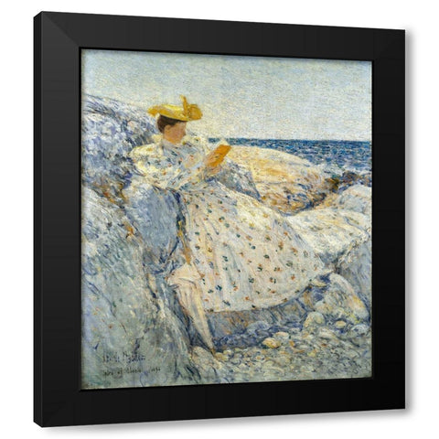 Summer Sunlight Isles of Shoals Black Modern Wood Framed Art Print by Hassam, Childe