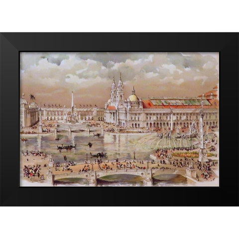 Upper Grand Basin Black Modern Wood Framed Art Print by Hassam, Childe