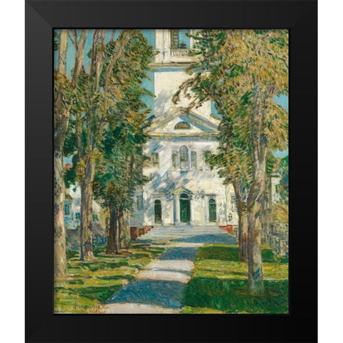 The Church at Gloucester Black Modern Wood Framed Art Print by Hassam, Childe