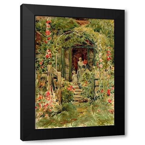 Garden in Its Glory Black Modern Wood Framed Art Print by Hassam, Childe