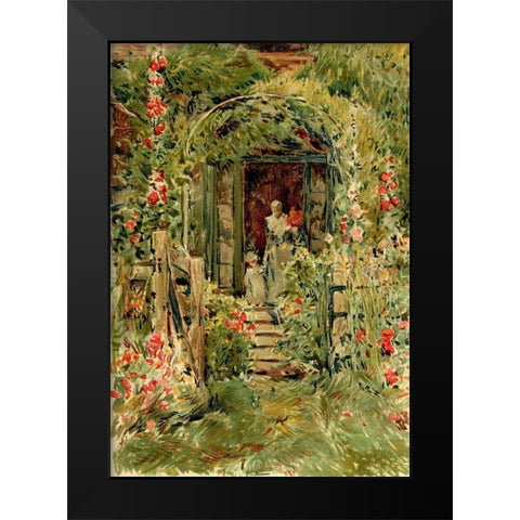 Garden in Its Glory Black Modern Wood Framed Art Print by Hassam, Childe