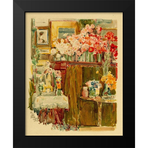 The Altar and Shrine Black Modern Wood Framed Art Print by Hassam, Childe
