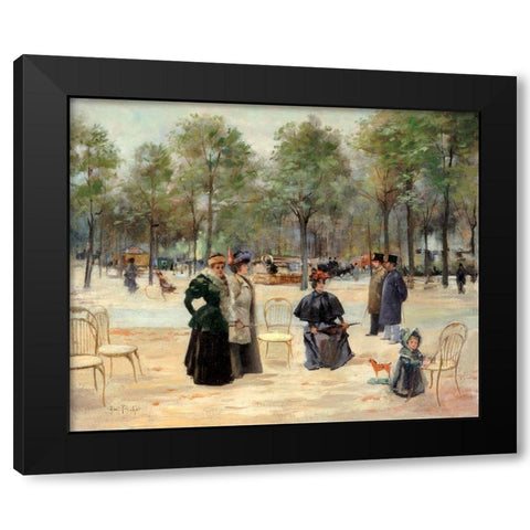 To the Champs Elysees Black Modern Wood Framed Art Print by Abel-Truchet, Louis