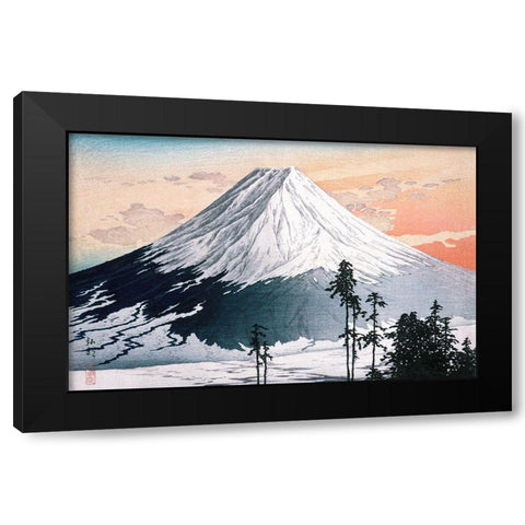 Katsuyama Neighborhood Black Modern Wood Framed Art Print by Takahashi, Hiroaki