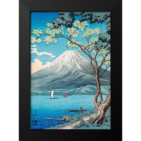 Mount Fuji from Lake Yamanaka Black Modern Wood Framed Art Print by Takahashi, Hiroaki