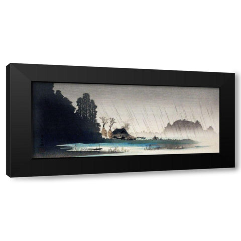 Rain at Igusa Black Modern Wood Framed Art Print with Double Matting by Takahashi, Hiroaki