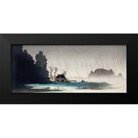 Rain at Igusa Black Modern Wood Framed Art Print by Takahashi, Hiroaki