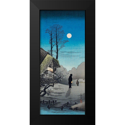 Old Inn Black Modern Wood Framed Art Print by Takahashi, Hiroaki