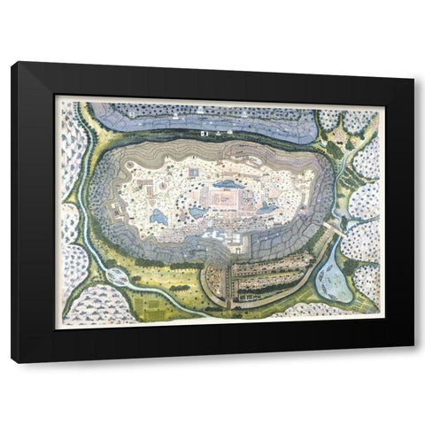 Fortified City of Ranthambhor Black Modern Wood Framed Art Print with Double Matting by Generation of Bagta