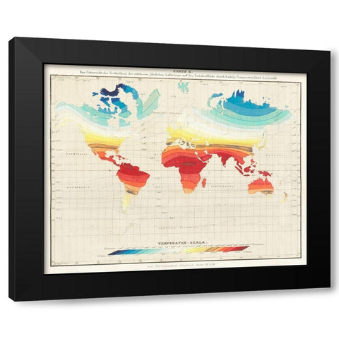Geographical natural history or basic features of a general natural history of the three realms 1850 Black Modern Wood Framed Art Print with Double Matting by Ebel, Wilhelm